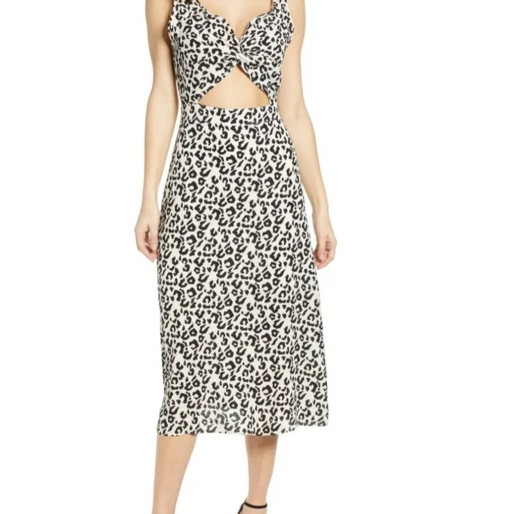 Leith Twist Front Cutout Midi Dress